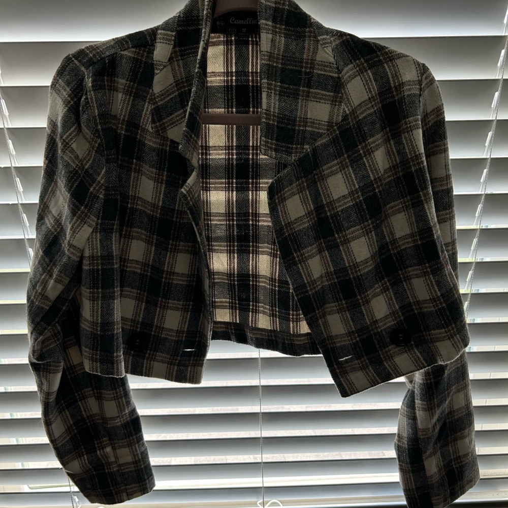 Elegant Plaid Women's Blazer